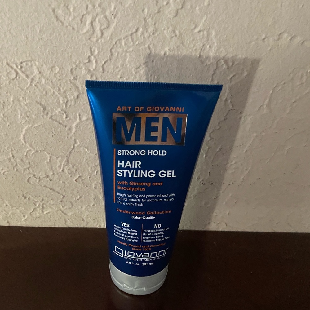 Art of Giovanni hair strong hold styling gel Ginseng & Eucalyptus salon quality